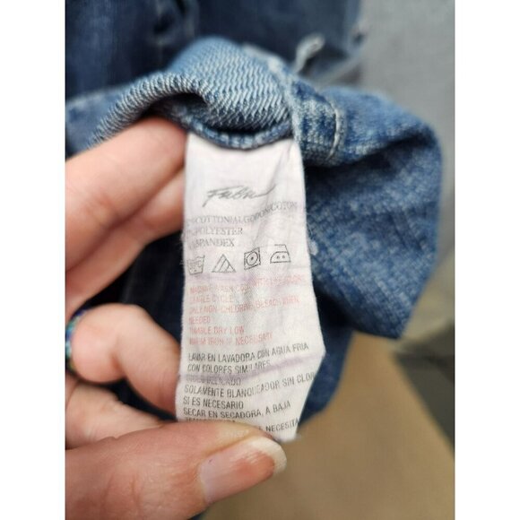 Vintage Fubu Womens Denim Shirt Dress W 9/10 Button-Front Long-Sleeve - Picture 6 of 7